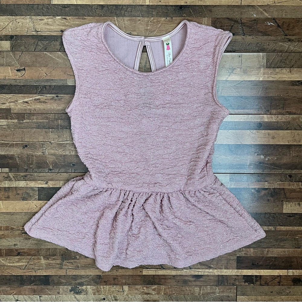 Alice Moon Sleeveless Glitter Peplum Top Pink Sz S - Picture 13 of 15